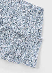 Blue Floral Printed Skirt