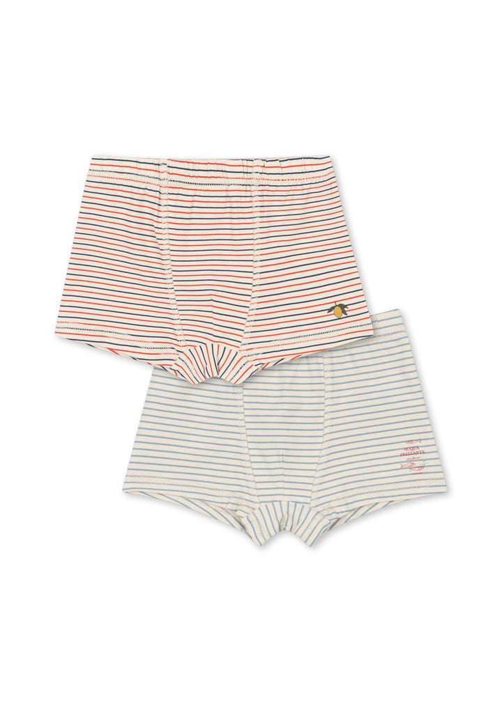 2 Pack Boxers - Stripe Blue/Stripe Tricolor