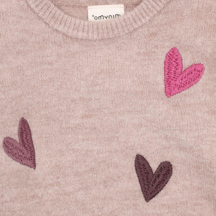 Mauve Heart Knit Sweater