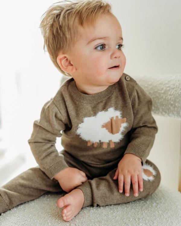 Sheep Jacquard Knit Baby Set