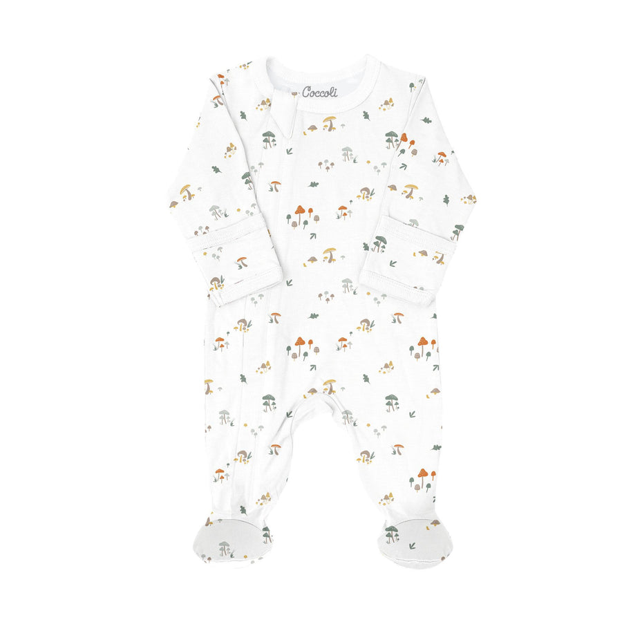 Modal Zipper Footie - Mushrooms