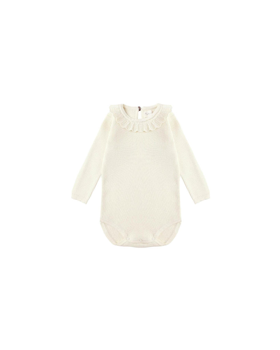 Ruffle Collar Bodysuit Natural
