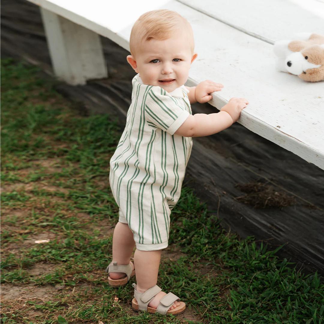 Fern & Off-White Beach Terry Romper