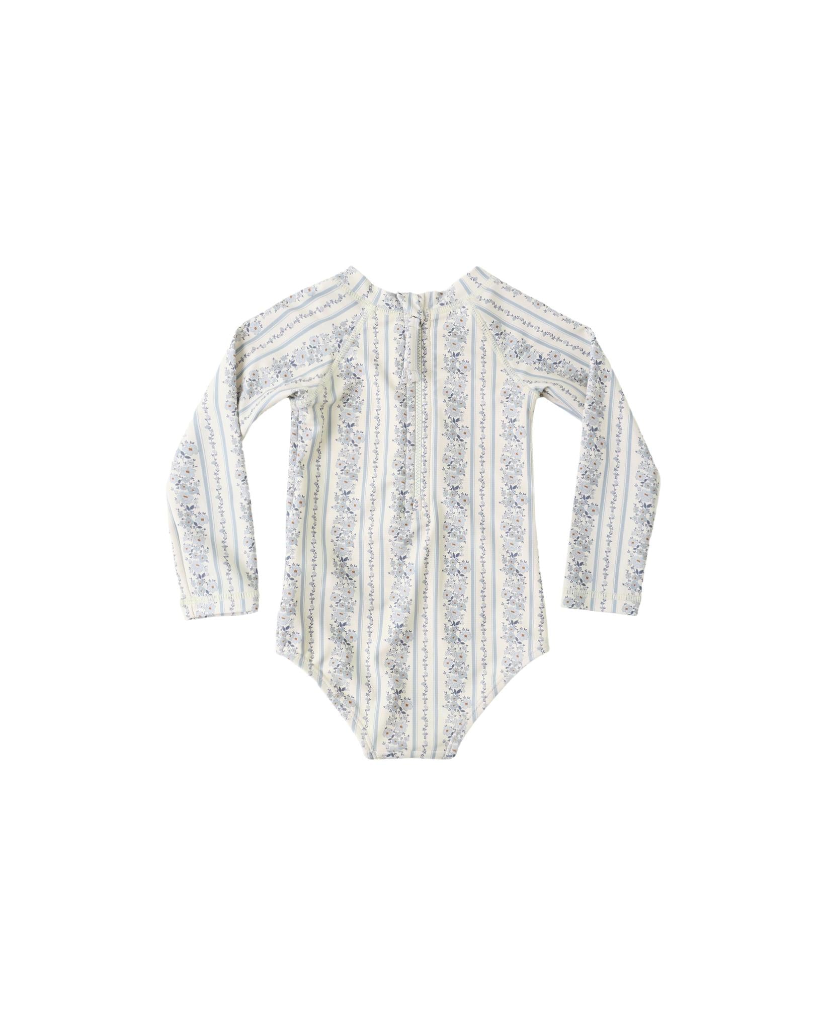Delphine Rashguard One-Piece Blue Floral
