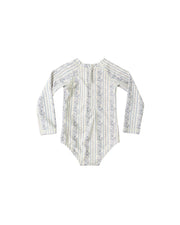 Delphine Rashguard One-Piece Blue Floral