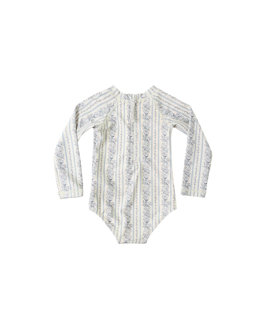 Delphine Rashguard One-Piece Blue Floral