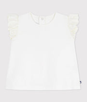 Baby Girl SS Tee with Ruffle Sleeves
