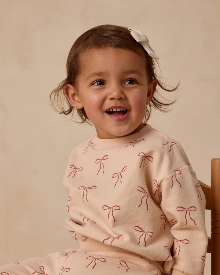 Relaxed Fleece Sweatshirt - Red Bows
