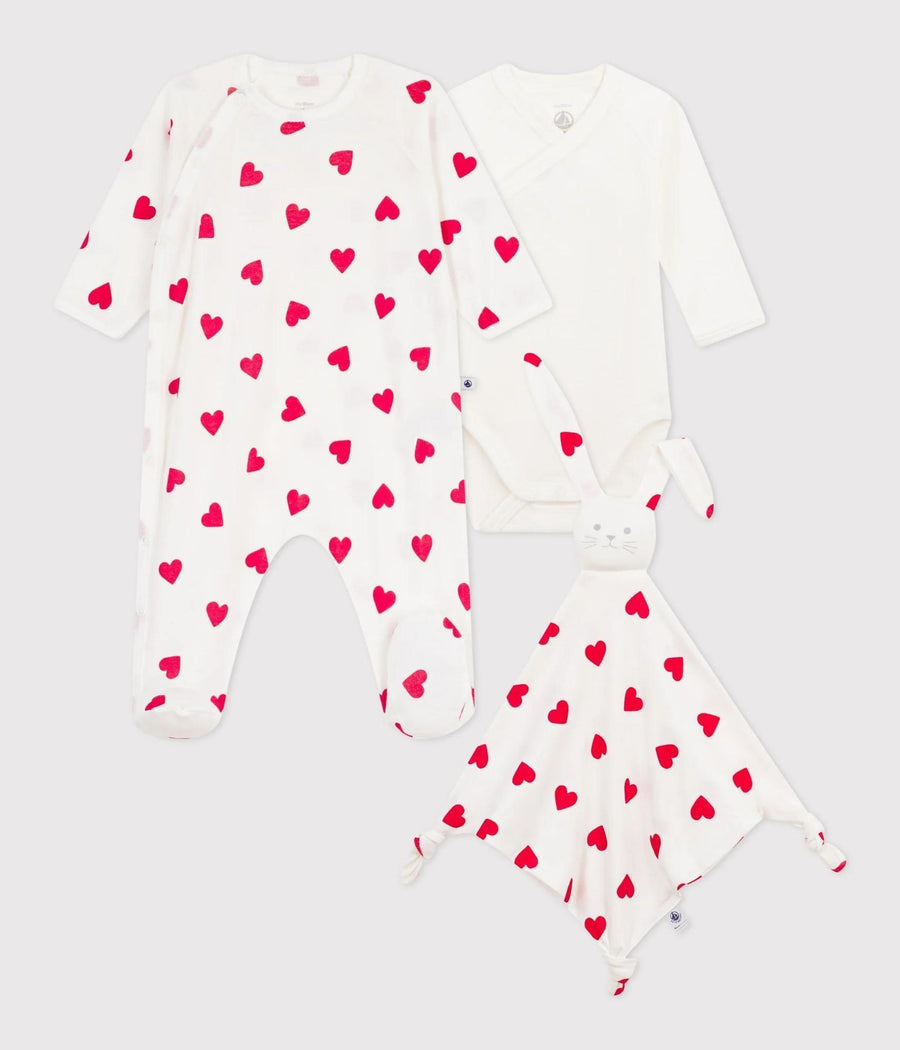 Baby Girl Heart Footie Set