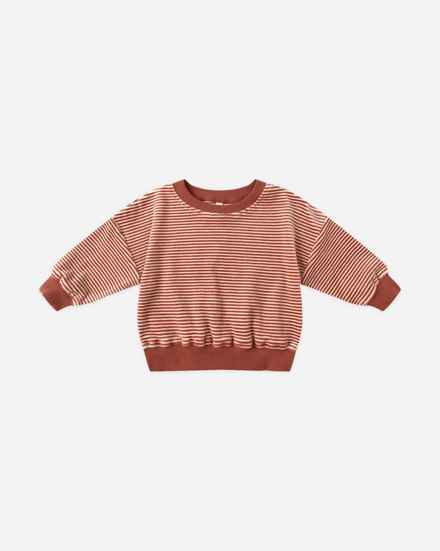 Velour Relaxed Sweatshirt - Candy Stripe