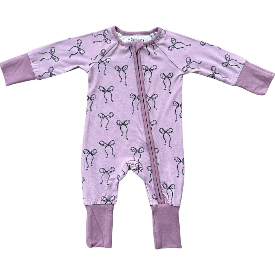 LS Zip Romper Hair Bow
