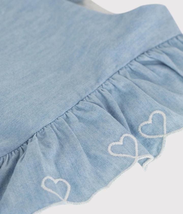 Girl Chambray Dress with Embroidery