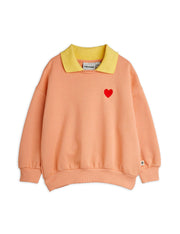 Heart Embroidered Collar Sweatshirt