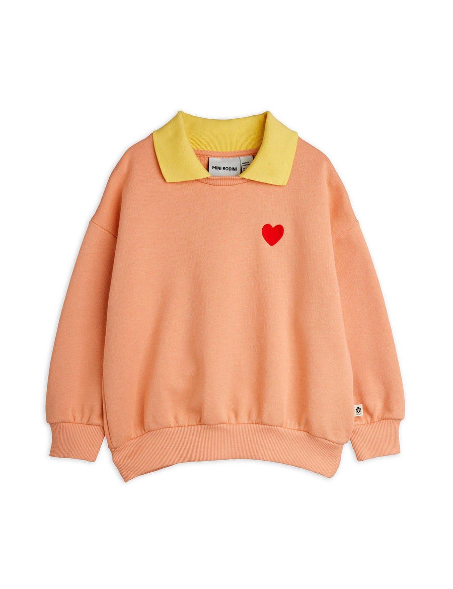 Heart Embroidered Collar Sweatshirt