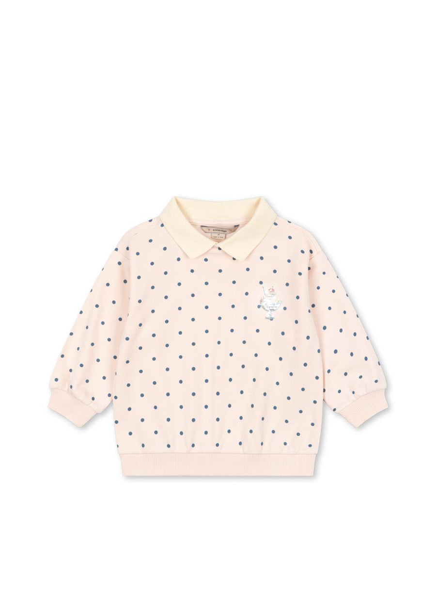 Spotty LS Polo - Rosewater Dot