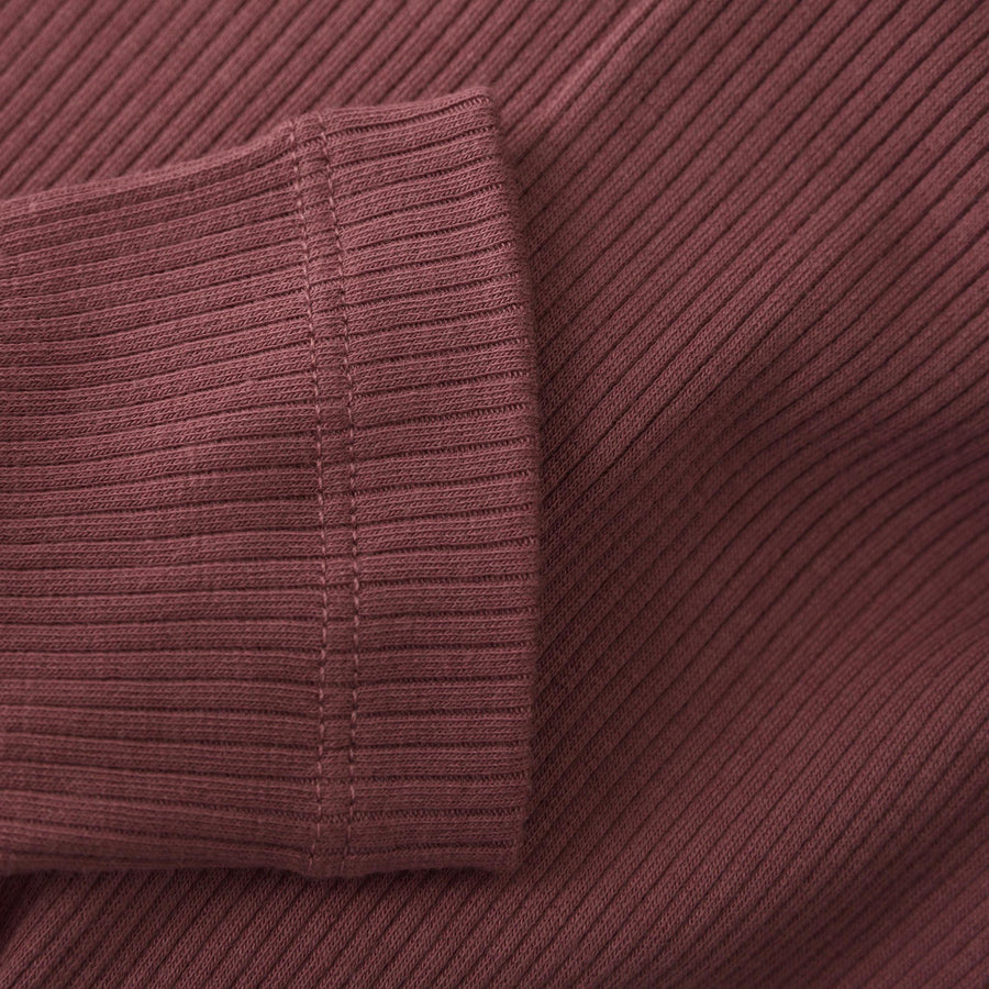 Burgundy Ribbed Leggings