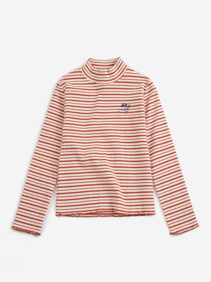 Energy Flower Stripes Turtle Neck