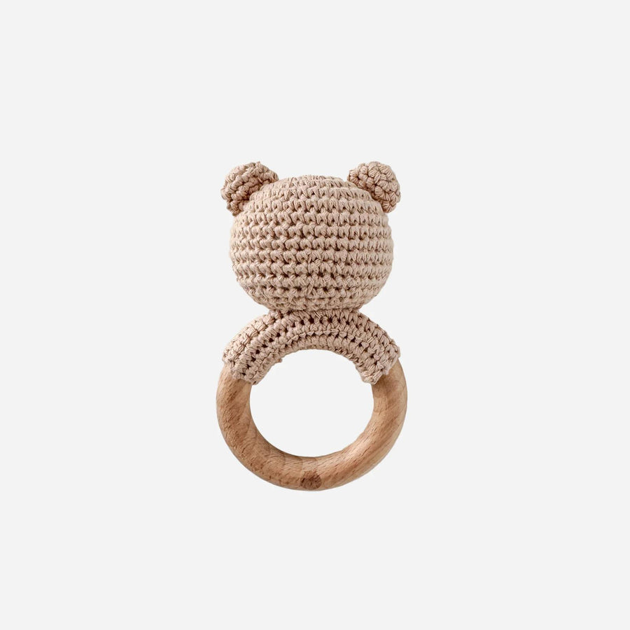 Bear Teether Rattle - Brown