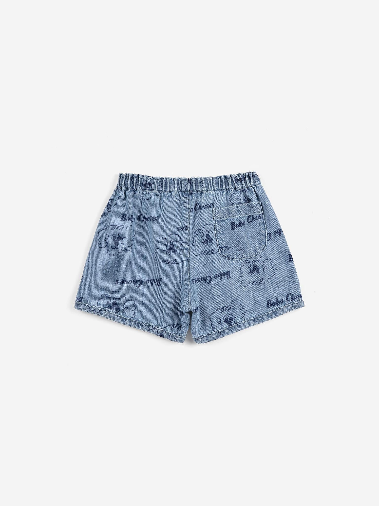 Pickles the Dog All Over Denim Shorts