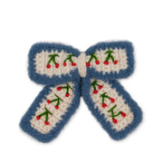 Cherry Crochet Bow Clip