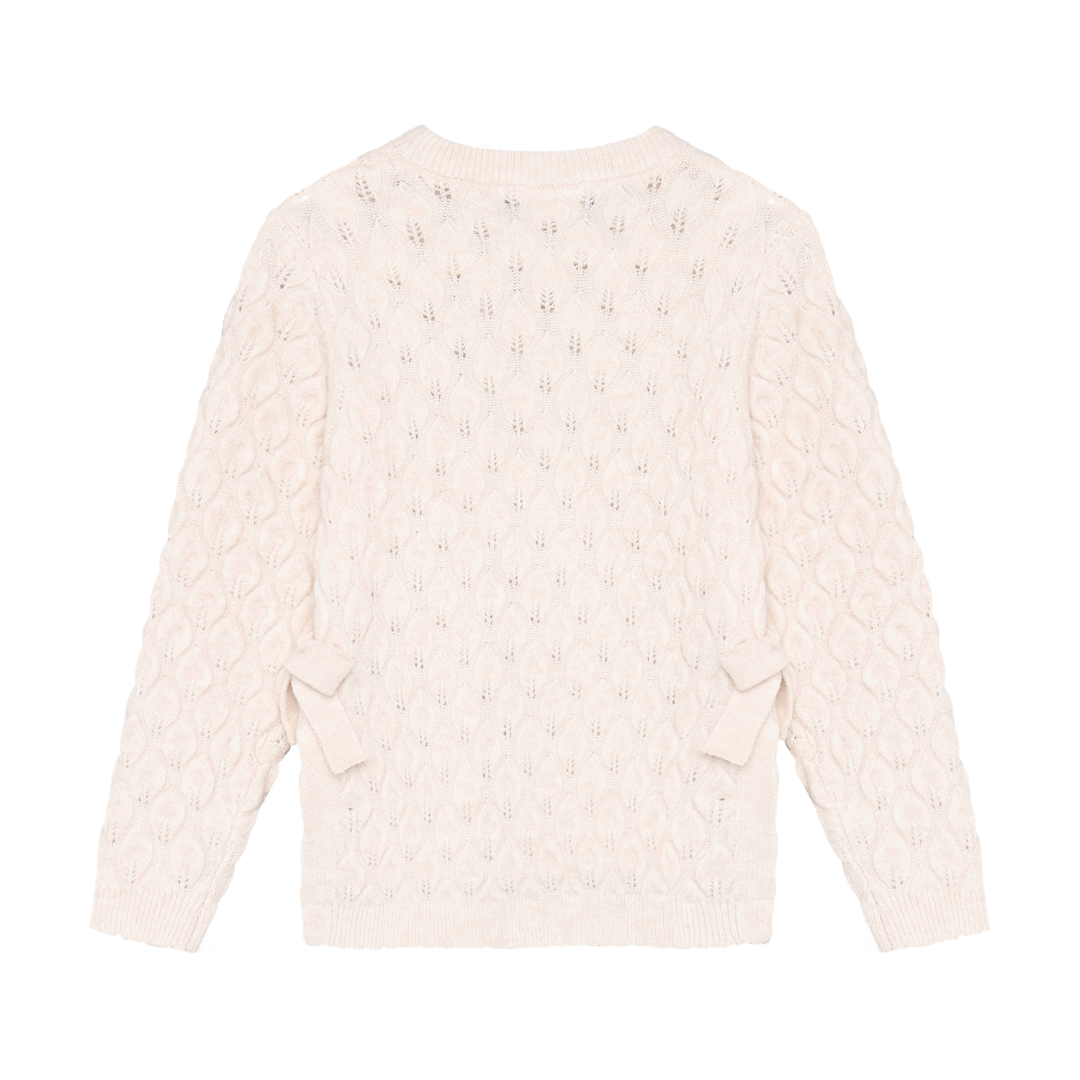 Cream Sweater with Side Bows