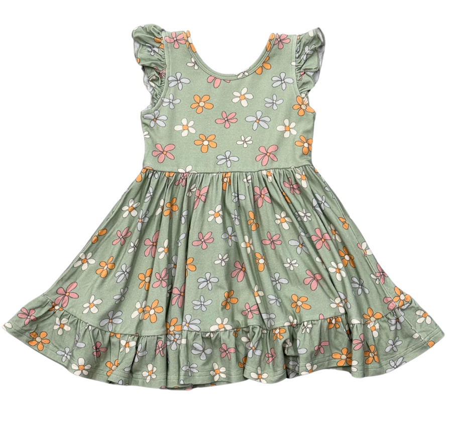Sleeveless Twirl Dress - Sketched Daisy