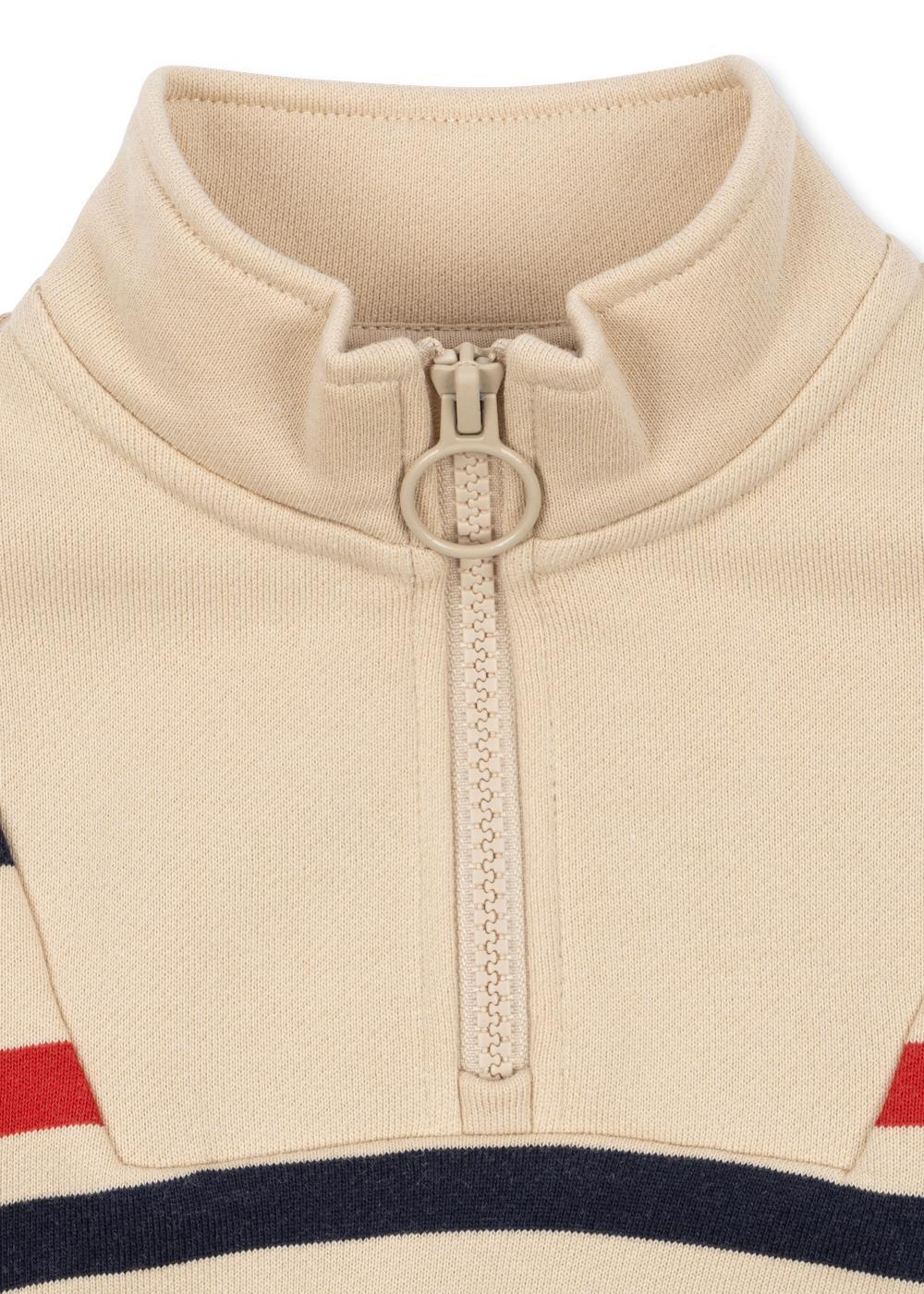 Loupy Half Zip - Tangerine Stripe
