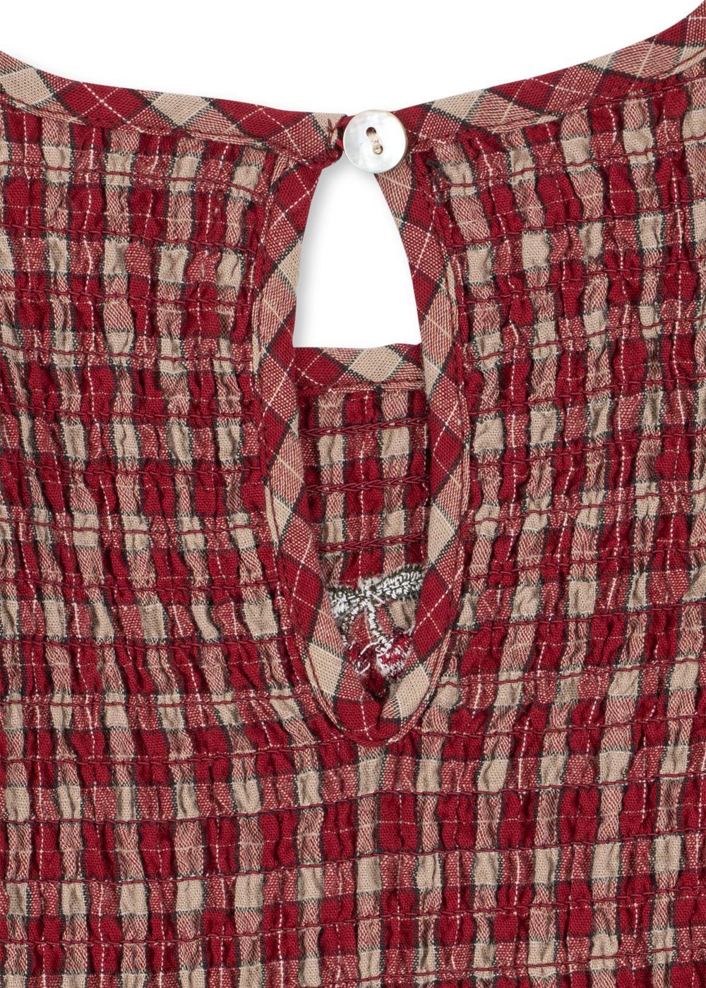 Elin Smock Dress - Brick Check