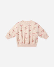 Relaxed Fleece Sweatshirt - Red Bows