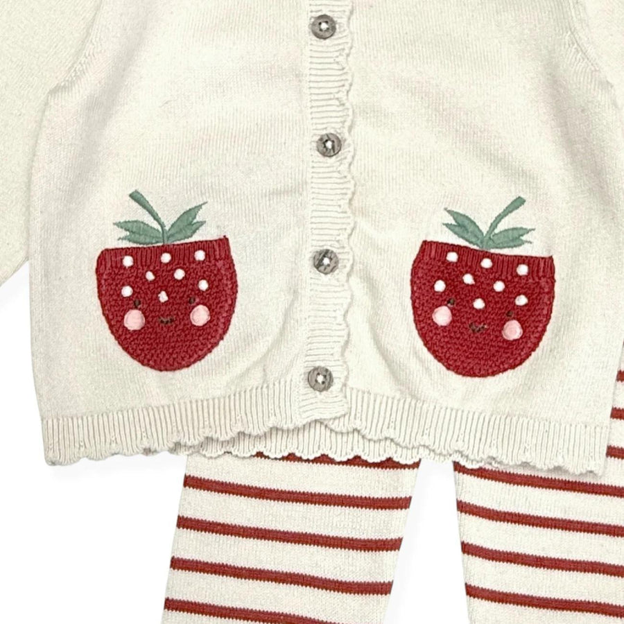 Strawberry Cardigan & Pants Set