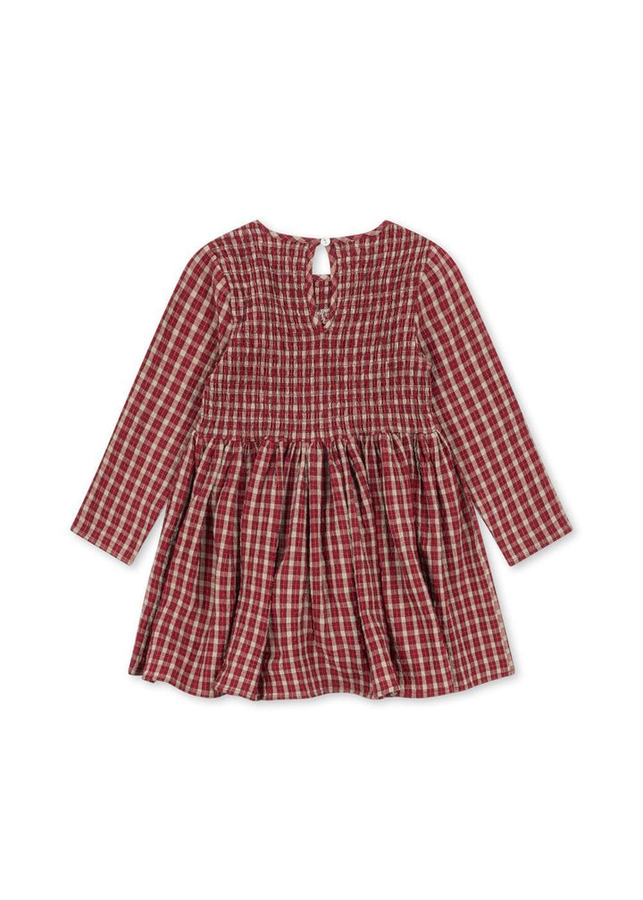 Elin Smock Dress - Brick Check
