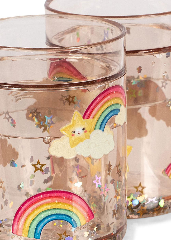 2 Pack Glitter Cups Rainbow