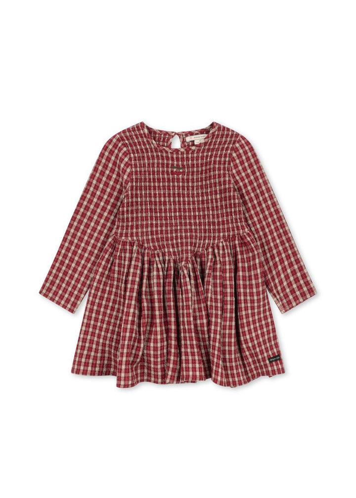 Elin Smock Dress - Brick Check