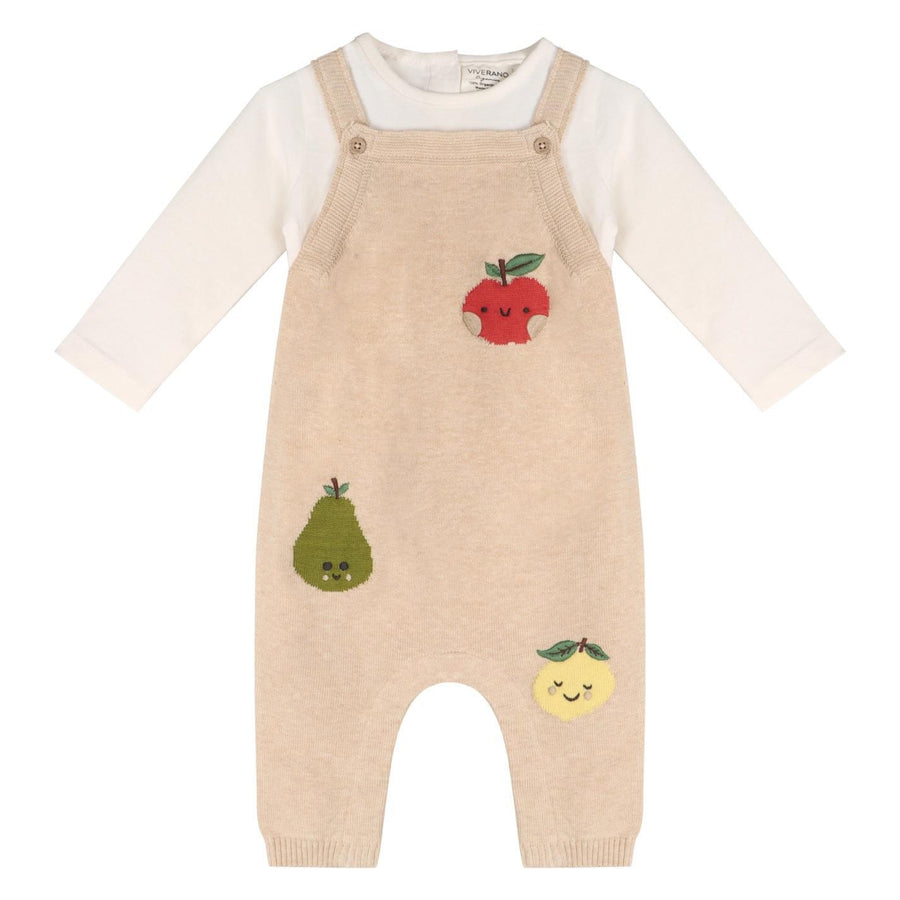 Happy Fruits Embroidery Overalls