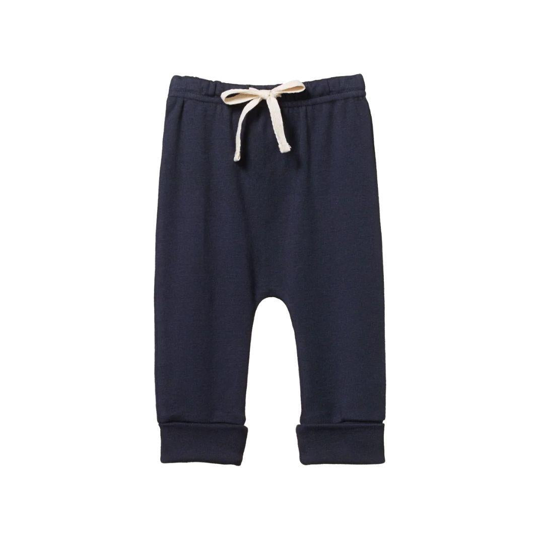Cotton Drawstring Pants - Navy