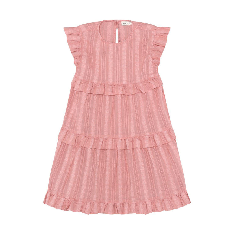 Tiered Ruffle Flutter Sleeve Dress