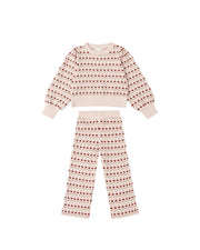 Jacquard Knit Set - Ruby Hearts
