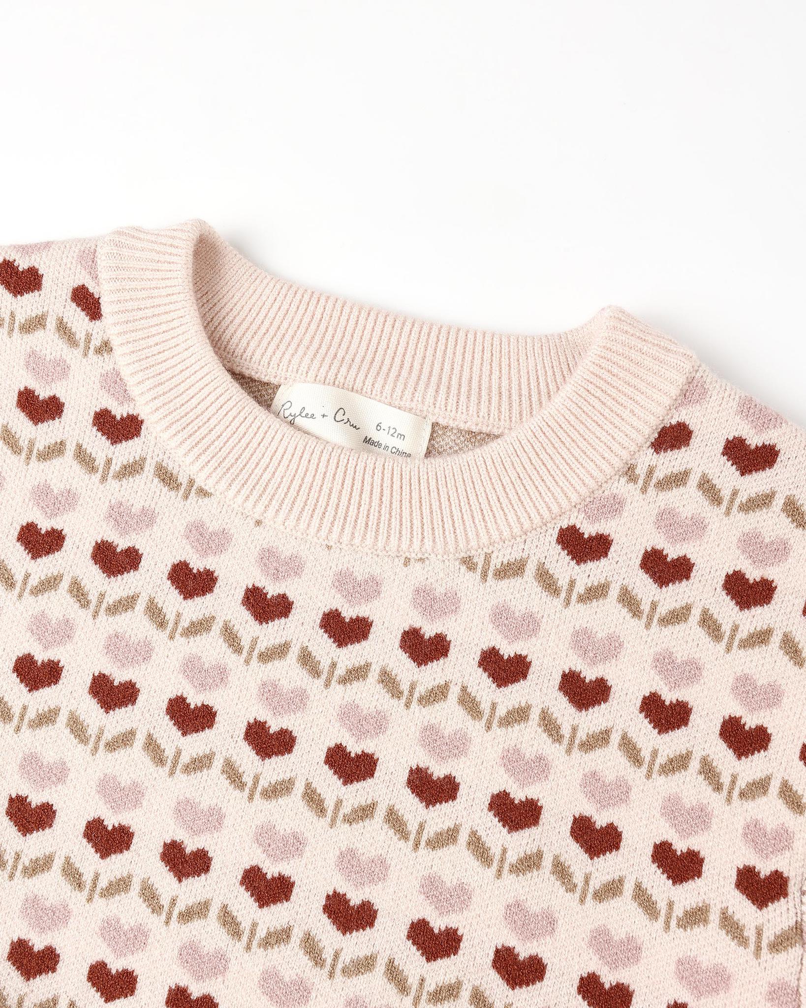 Jacquard Knit Set - Ruby Hearts