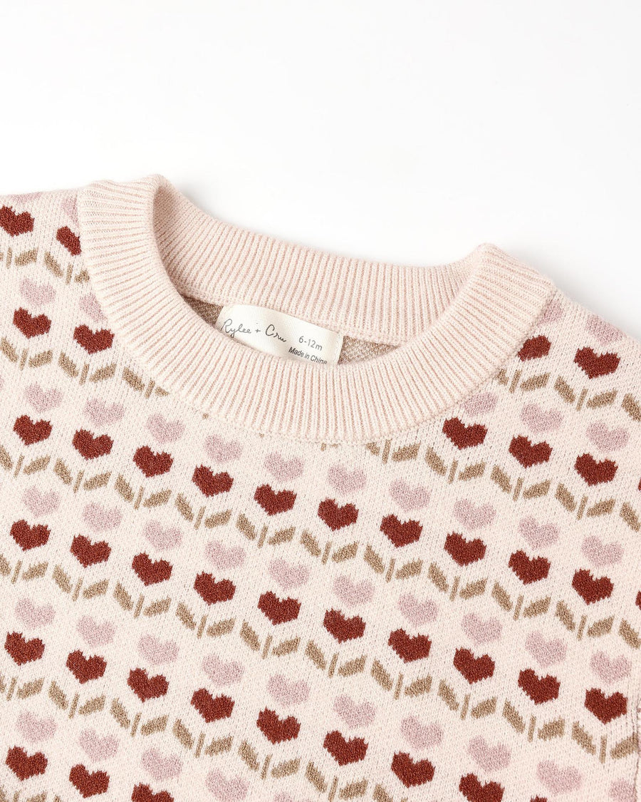 Jacquard Knit Set - Ruby Hearts