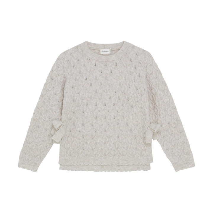Beige Pullover Sweater with Bows