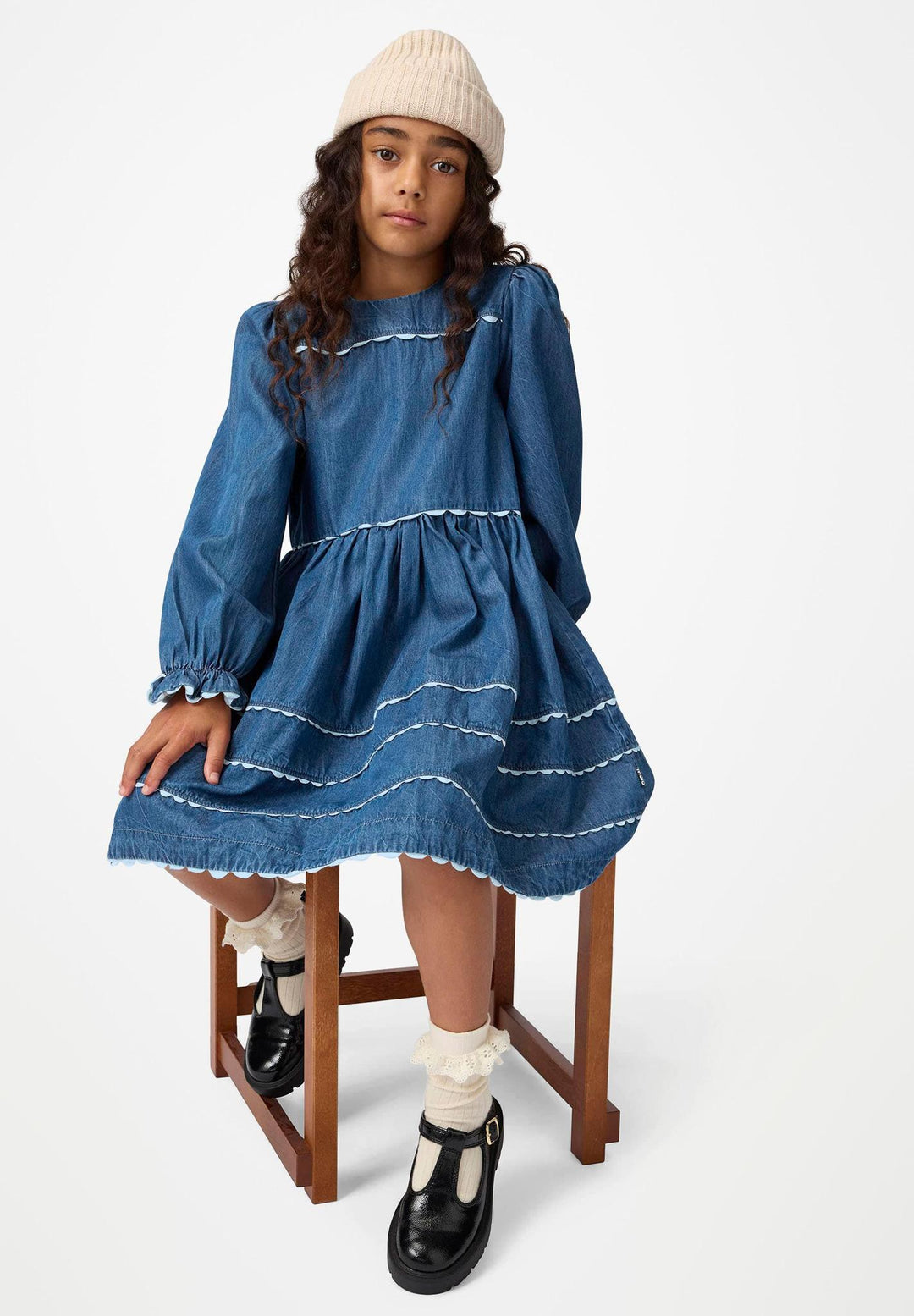 Caren Dress - Mid Blue Wash