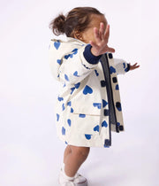 Baby Girl Hooded Heart Rain Jacket