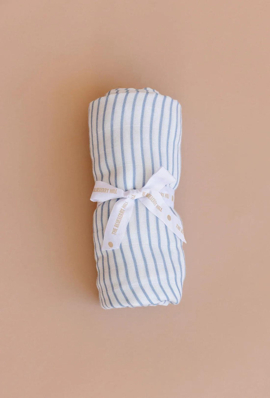 Organic Muslin Swaddle- Blue Stripe