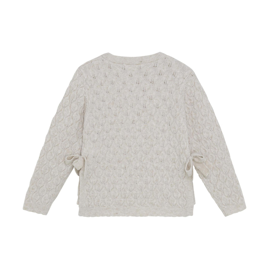 Beige Pullover Sweater with Bows