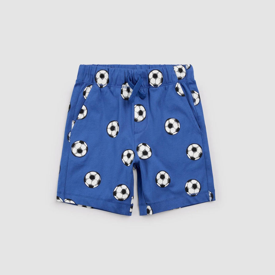 Soccer Ball on Royal Blue Shorts