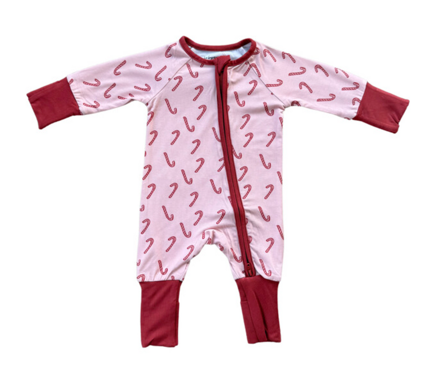 Zip Romper - Candy Cane