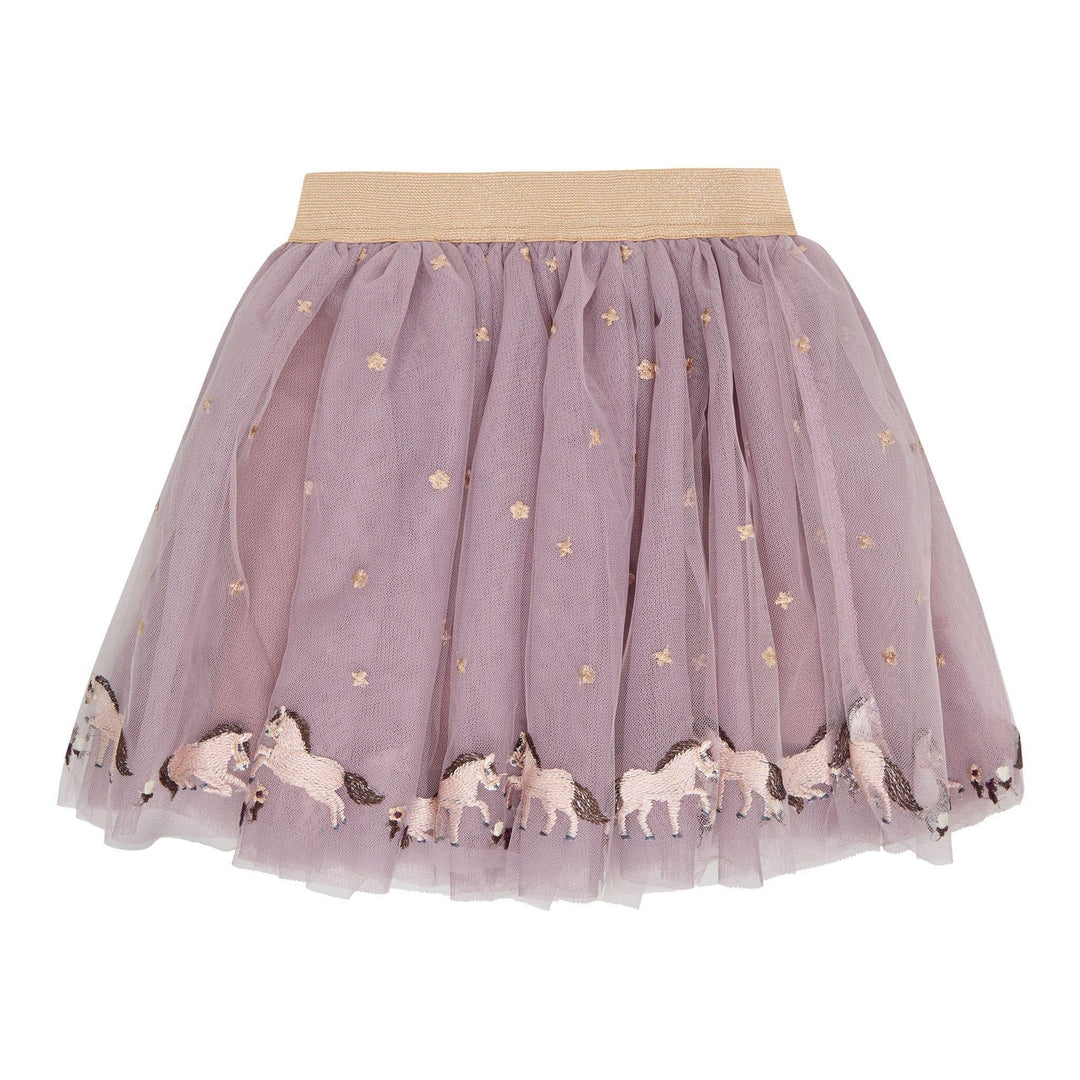 Horse Embroidered Mesh Skirt