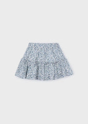 Blue Floral Printed Skirt