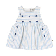 Seashells Embroidered Striped Baby Dress