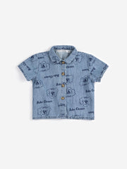 Pickles the Dog All Over Denim Shirt